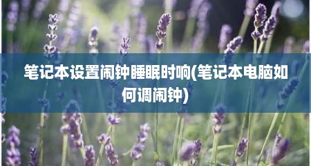 笔记本设置闹钟睡眠时响(笔记本电脑如何调闹钟)
