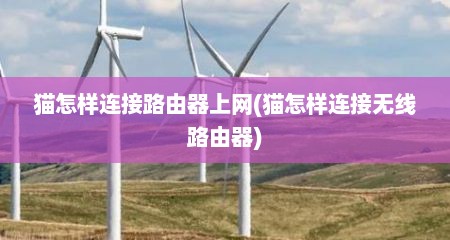 猫怎样连接路由器上网(猫怎样连接无线路由器)