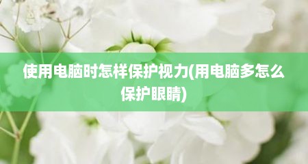 使用电脑时怎样保护视力(用电脑多怎么保护眼睛)