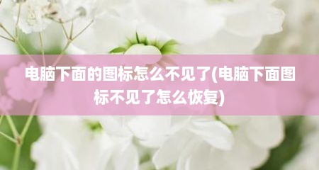 电脑下面的图标怎么不见了(电脑下面图标不见了怎么恢复)