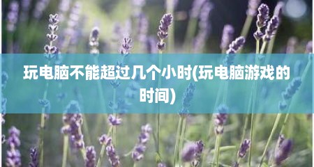 玩电脑不能超过几个小时(玩电脑游戏的时间)