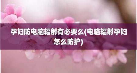 孕妇防电脑辐射有必要么(电脑辐射孕妇怎么防护)