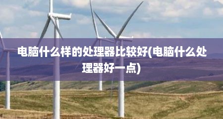 电脑什么样的处理器比较好(电脑什么处理器好一点)