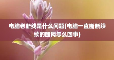 电脑老断线是什么问题(电脑一直断断续续的断网怎么回事)