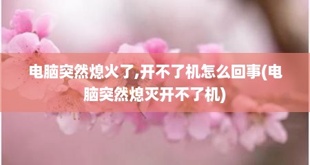 电脑突然熄火了,开不了机怎么回事(电脑突然熄灭开不了机)