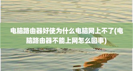电脑路由器好使为什么电脑网上不了(电脑路由器不能上网怎么回事)