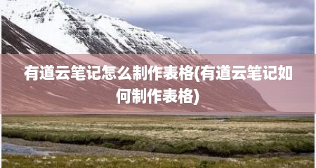 有道云笔记怎么制作表格(有道云笔记如何制作表格)