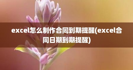 excel怎么制作合同到期提醒(excel合同日期到期提醒)
