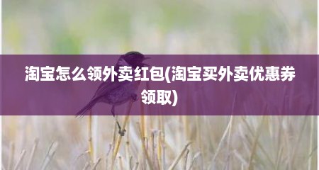 淘宝怎么领外卖红包(淘宝买外卖优惠券领取)