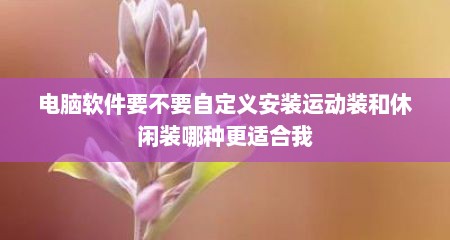 电脑软件要不要自定义安装运动装和休闲装哪种更适合我