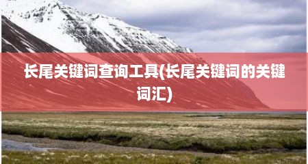 长尾关键词查询工具(长尾关键词的关键词汇)