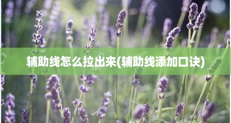 辅助线怎么拉出来(辅助线添加口诀)