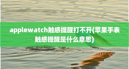 applewatch触感提醒打不开(苹果手表触感提醒是什么意思)