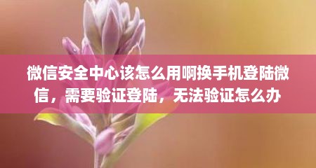 微信安全中心该怎么用啊换手机登陆微信，需要验证登陆，无法验证怎么办