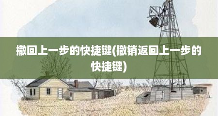 撤回上一步的快捷键(撤销返回上一步的快捷键)