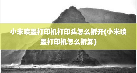 小米喷墨打印机打印头怎么拆开(小米喷墨打印机怎么拆卸)