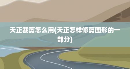 天正裁剪怎么用(天正怎样修剪图形的一部分)