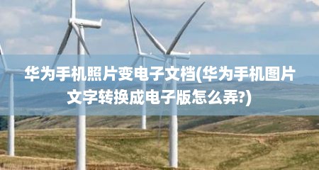 华为手机照片变电子文档(华为手机图片文字转换成电子版怎么弄?)