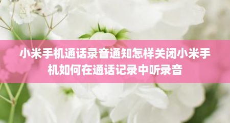 小米手机通话录音通知怎样关闭小米手机如何在通话记录中听录音