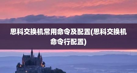 思科交换机常用命令及配置(思科交换机命令行配置)