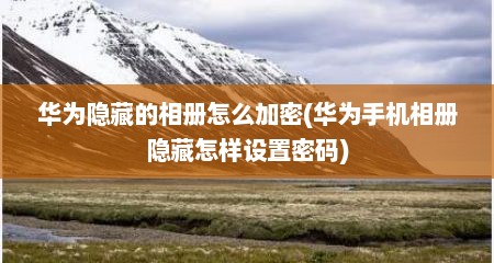 华为隐藏的相册怎么加密(华为手机相册隐藏怎样设置密码)