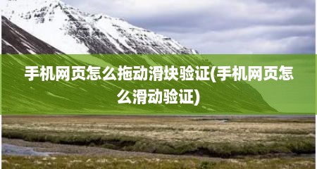 手机网页怎么拖动滑块验证(手机网页怎么滑动验证)
