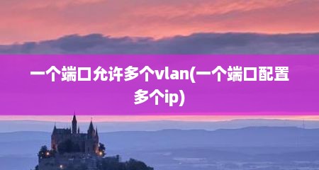 一个端口允许多个vlan(一个端口配置多个ip)
