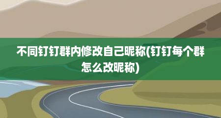 不同钉钉群内修改自己昵称(钉钉每个群怎么改昵称)