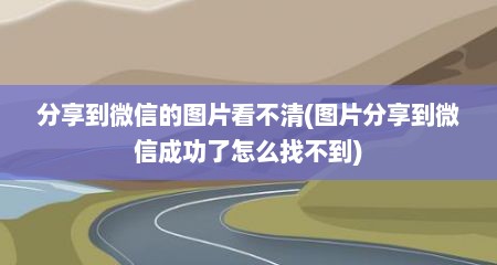 分享到微信的图片看不清(图片分享到微信成功了怎么找不到)