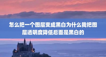 怎么把一个图层变成黑白为什么我把图层透明度降低后面是黑白的