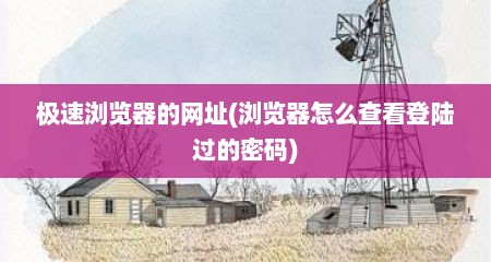 极速浏览器的网址(浏览器怎么查看登陆过的密码)