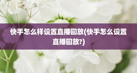 快手怎么样设置直播回放(快手怎么设置直播回放?)