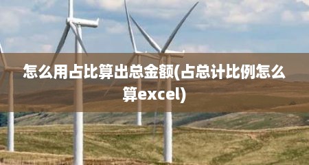 怎么用占比算出总金额(占总计比例怎么算excel)