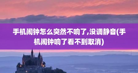 手机闹钟怎么突然不响了,没调静音(手机闹钟响了看不到取消)