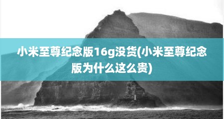 小米至尊纪念版16g没货(小米至尊纪念版为什么这么贵)