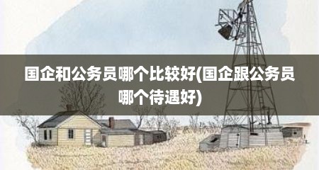 国企和公务员哪个比较好(国企跟公务员哪个待遇好)