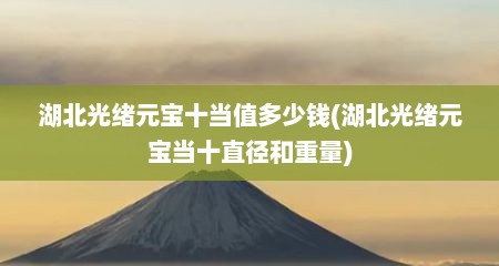 湖北光绪元宝十当值多少钱(湖北光绪元宝当十直径和重量)