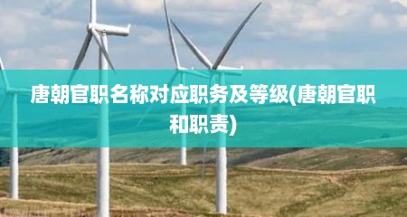 唐朝官职名称对应职务及等级(唐朝官职和职责)