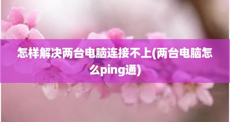 怎样解决两台电脑连接不上(两台电脑怎么ping通)