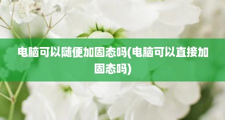 电脑可以随便加固态吗(电脑可以直接加固态吗)