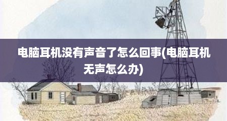 电脑耳机没有声音了怎么回事(电脑耳机无声怎么办)