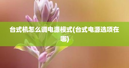 台式机怎么调电源模式(台式电源选项在哪)