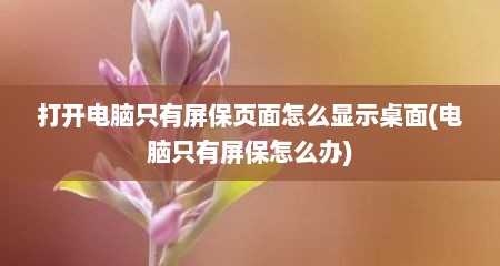 打开电脑只有屏保页面怎么显示桌面(电脑只有屏保怎么办)