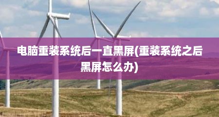 电脑重装系统后一直黑屏(重装系统之后黑屏怎么办)