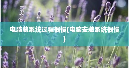 电脑装系统过程很慢(电脑安装系统很慢)