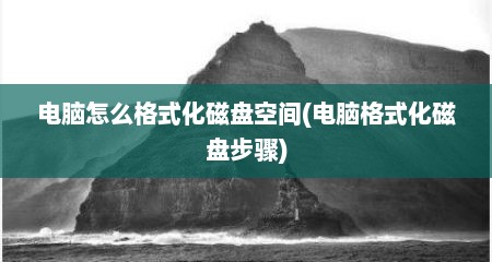 电脑怎么格式化磁盘空间(电脑格式化磁盘步骤)