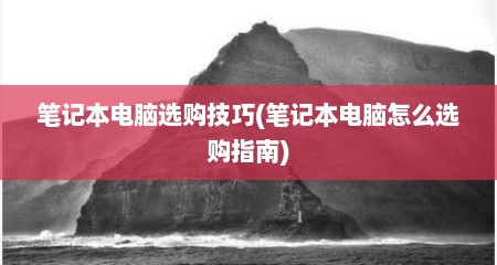 笔记本电脑选购技巧(笔记本电脑怎么选购指南)