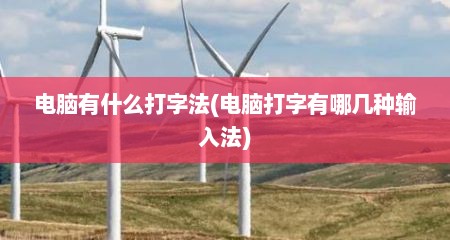 电脑有什么打字法(电脑打字有哪几种输入法)