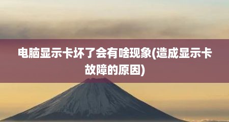 电脑显示卡坏了会有啥现象(造成显示卡故障的原因)