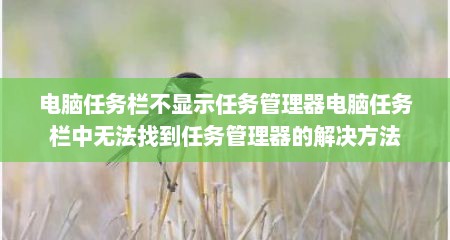 电脑任务栏不显示任务管理器电脑任务栏中无法找到任务管理器的解决方法